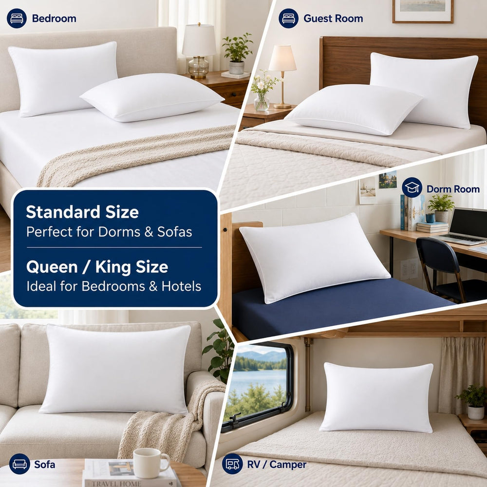 CozyLux ensemble de deux oreillers posés sur un lit, apporte allure cosy