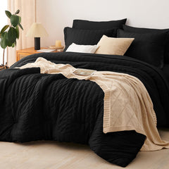 CozyLux vue avant de la parure king noire, apparence soignée
