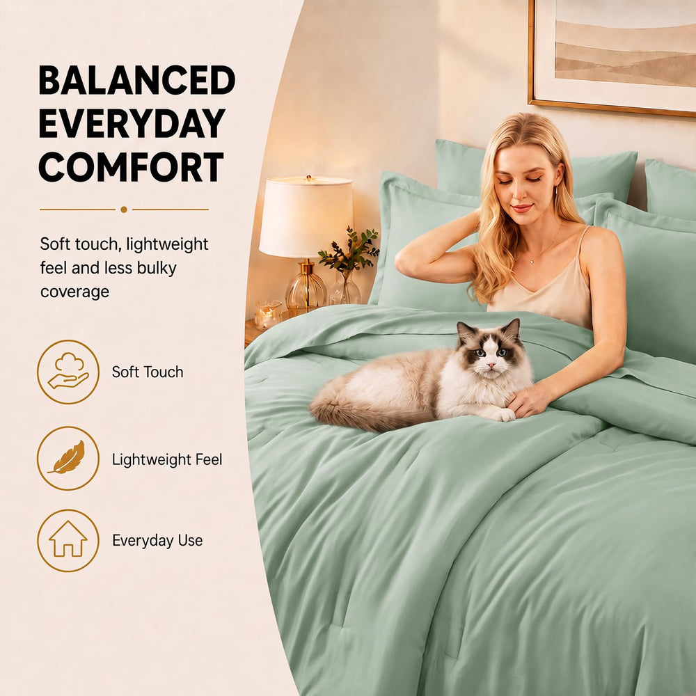 CozyLux parure installée sur lit Queen, ambiance chambre apaisante
