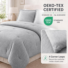 CozyLux patte d'angle cousue en gros plan, fixation simple dans housse
