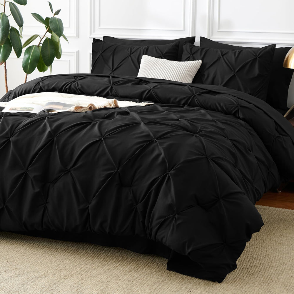 CozyLux vue avant du comforter king montrant finition pintuck et allure élégante