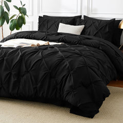 CozyLux vue avant du comforter king montrant finition pintuck et allure élégante