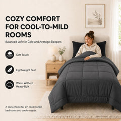 CozyLux profil de la couette illustrant loft mesuré et chaleur légère