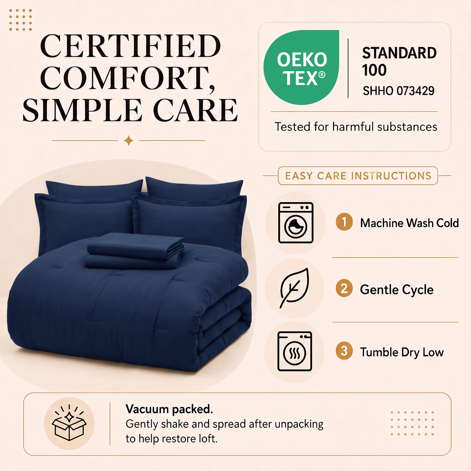 CozyLux taie enveloppe avec rabat intérieur, maintien d'oreiller sans glissement