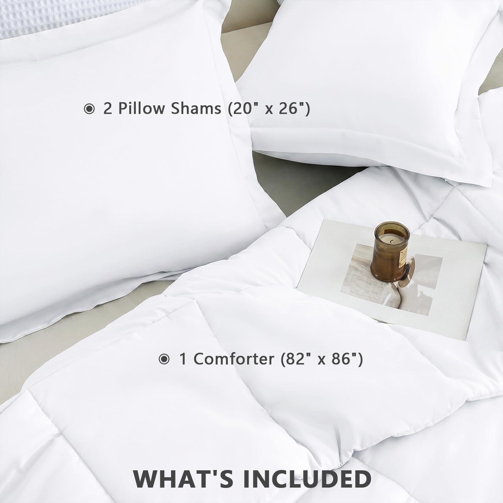 CozyLux deux taies 20x26 disposées montrant dimensions et finition assortie