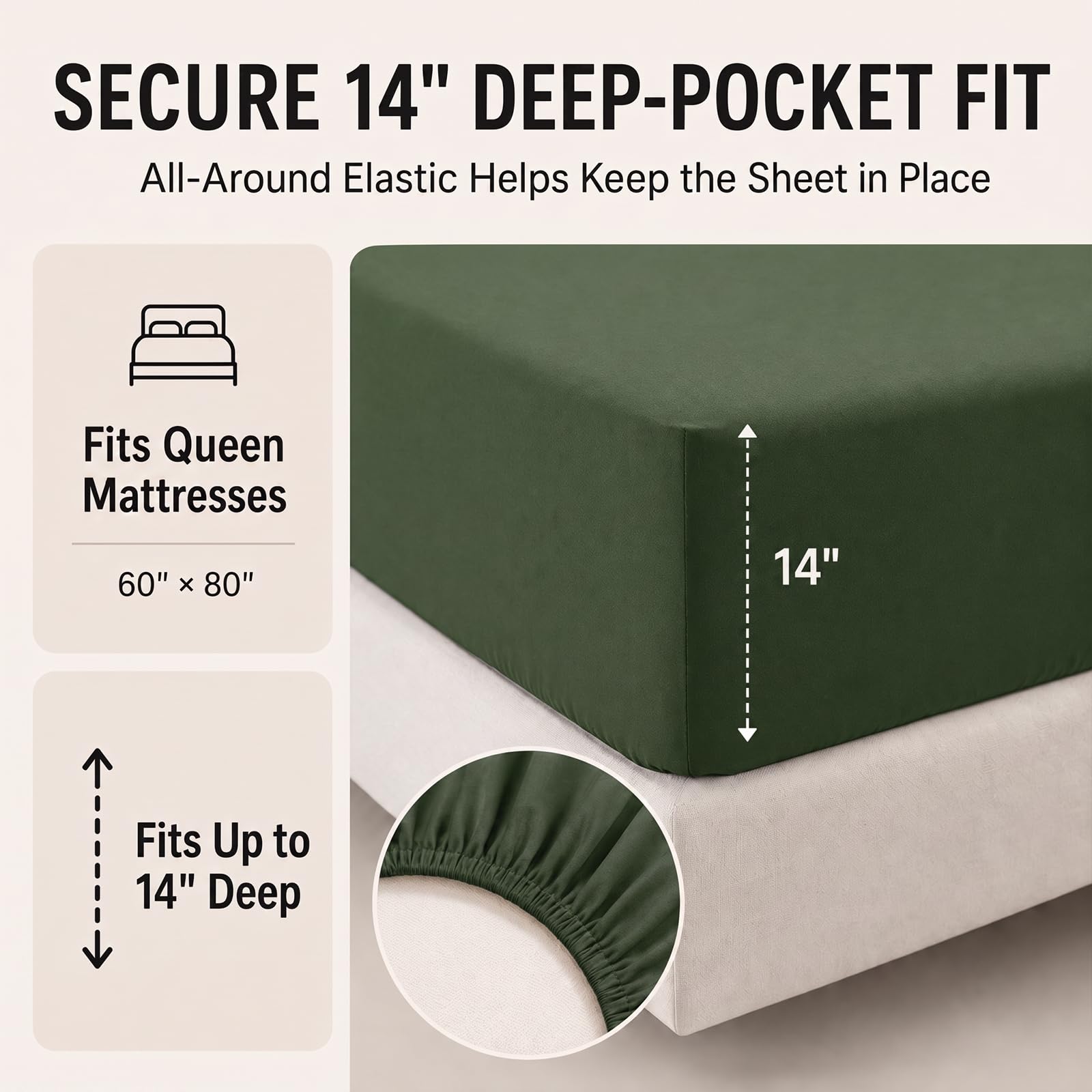 CozyLux quatre taies assorties disposées, coordination pratique pour le lit