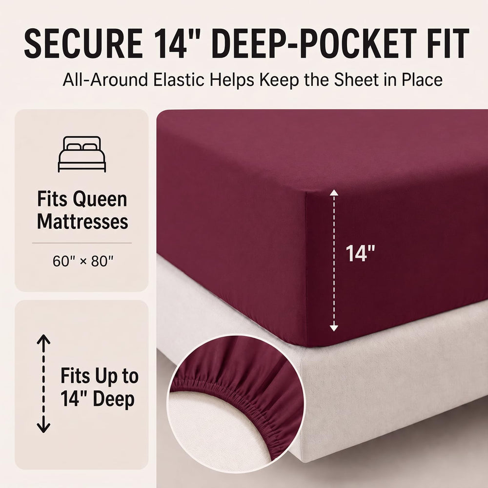 CozyLux drap plat et quatre taies assorties donnant un ensemble harmonieux
