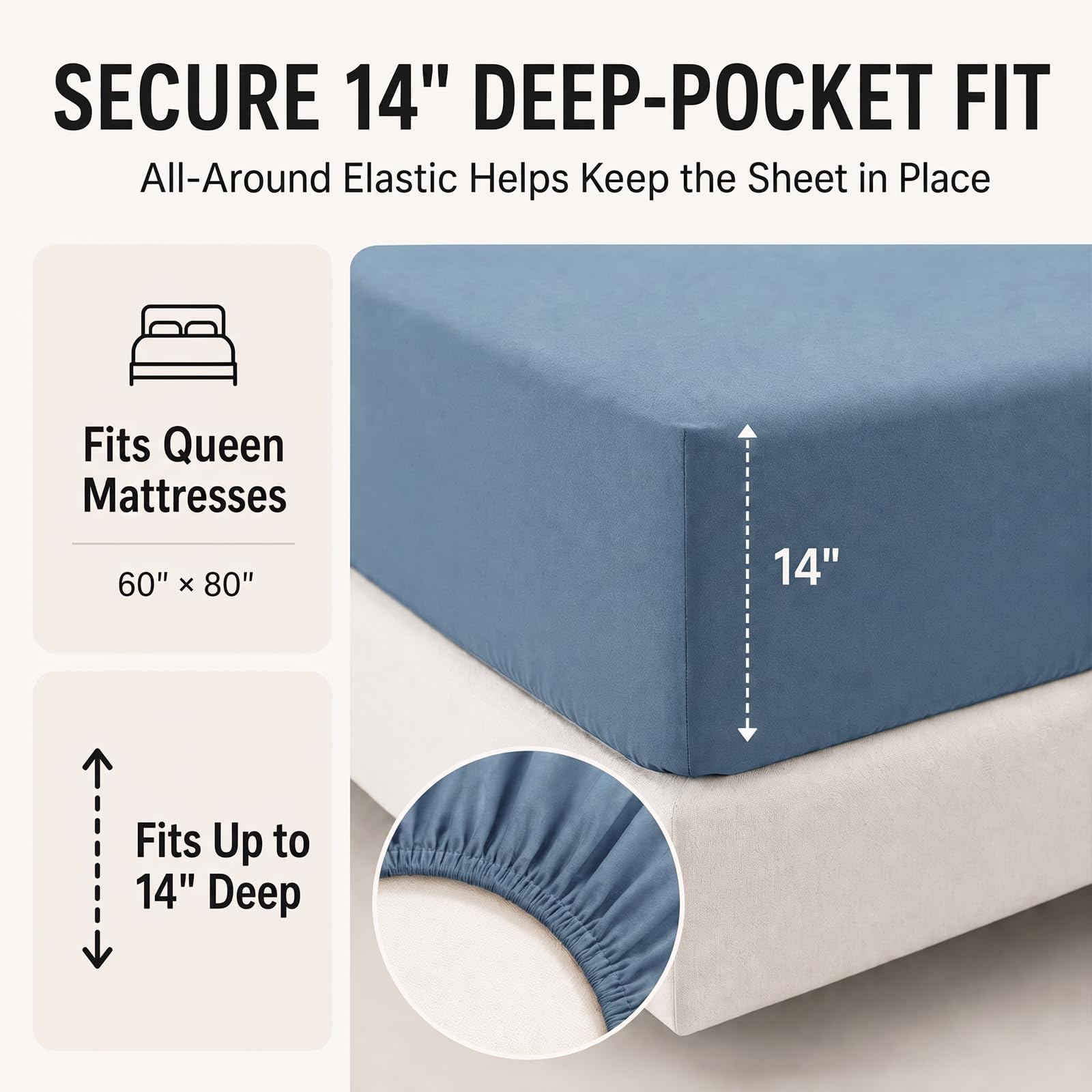 CozyLux taies et drap plat assortis, apparence soignée et complète