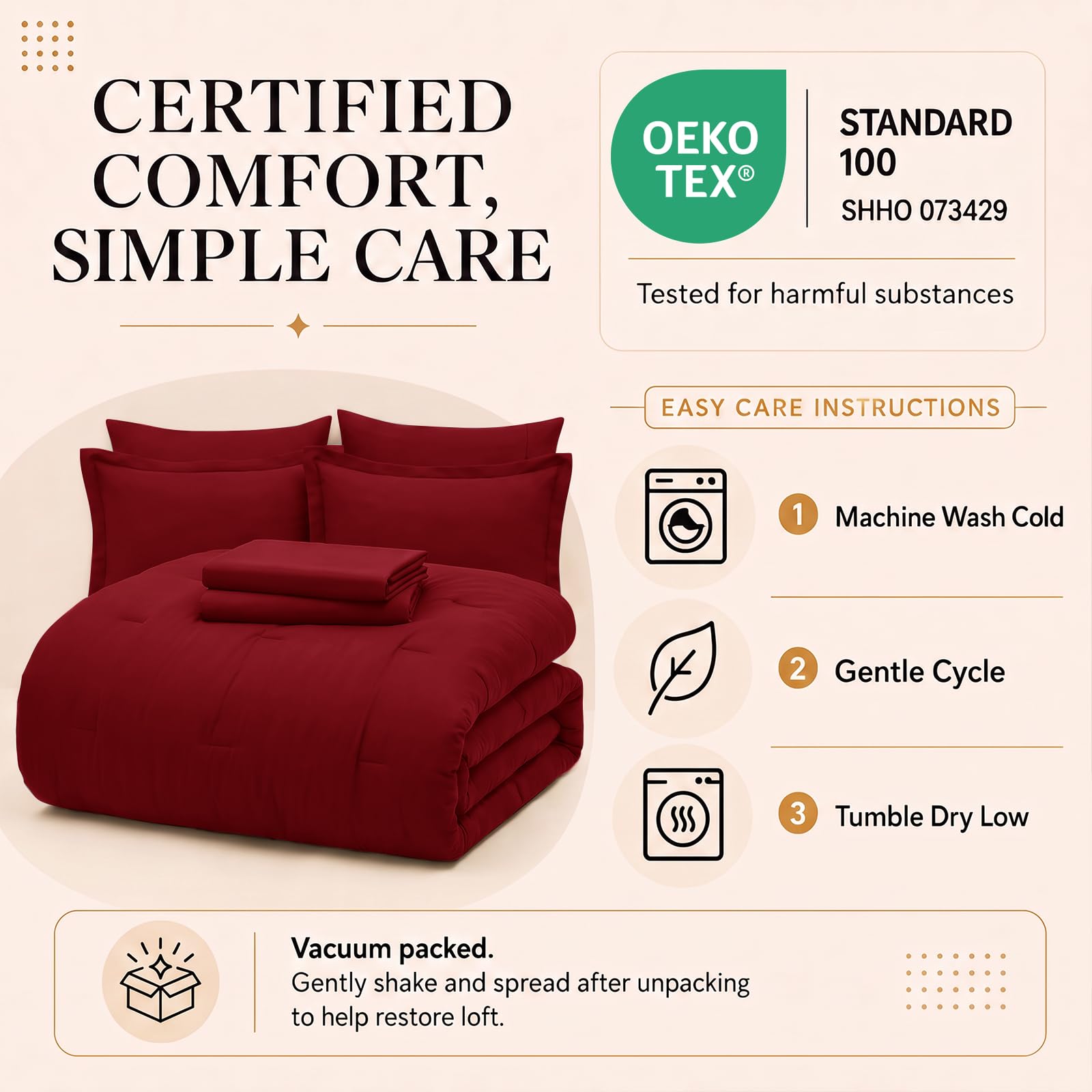 CozyLux taies et housses plates bien finies pour un lit coordonné