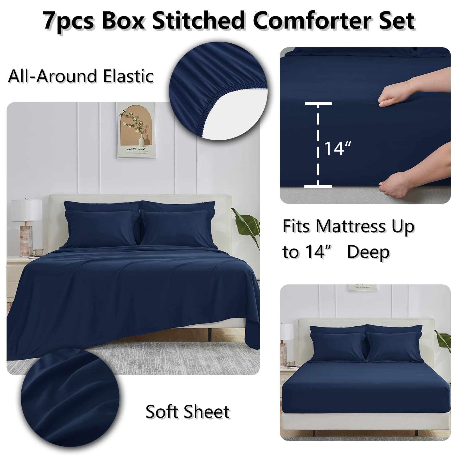 CozyLux disposition des taies et housses pour un lit complet ordonné