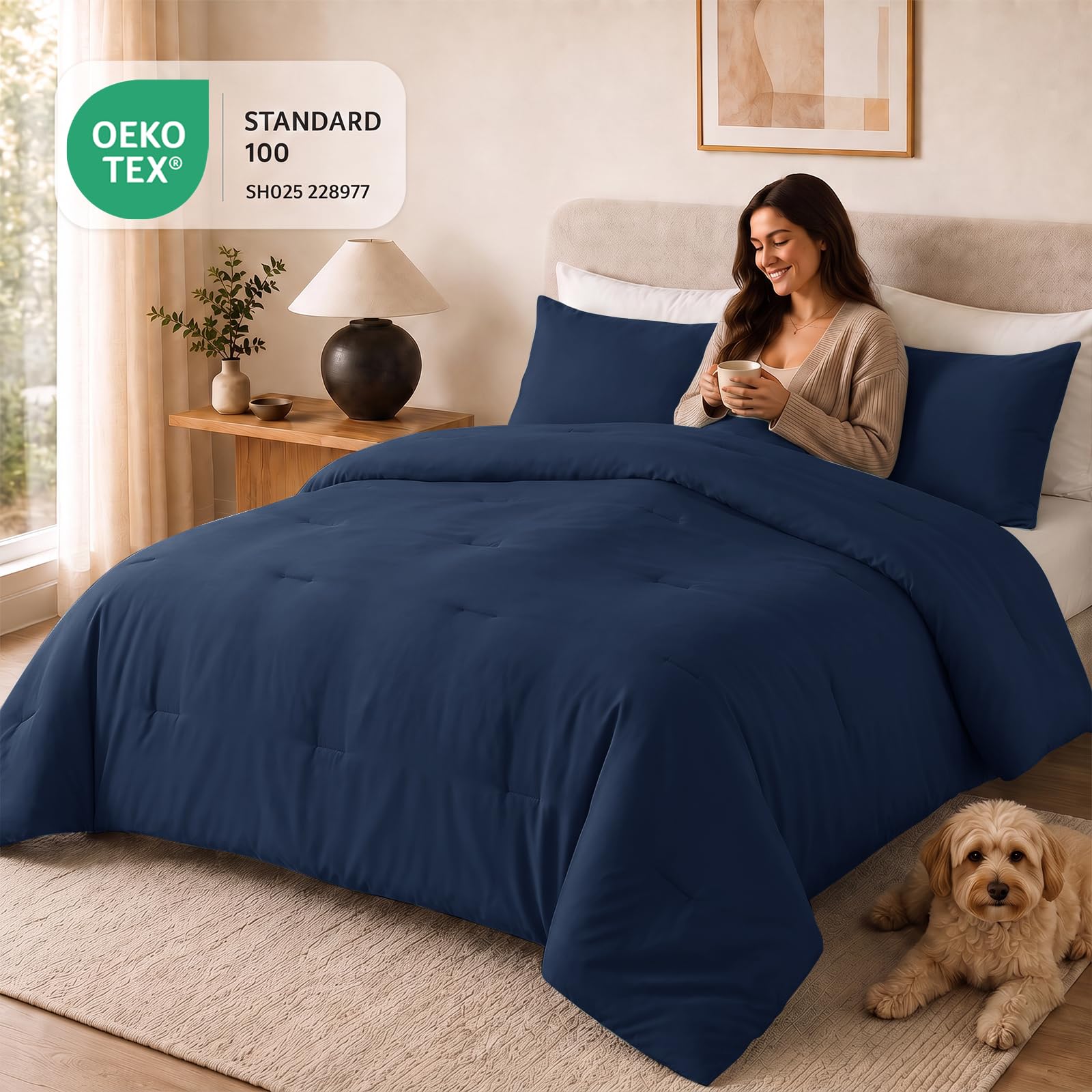 CozyLux deux taies king incluses complètent l'ensemble pratique