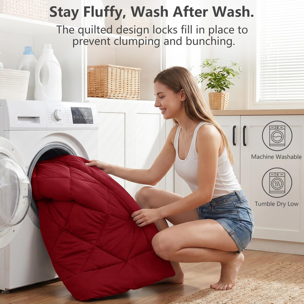 CozyLux comparaison taille montrant la couette adaptée King