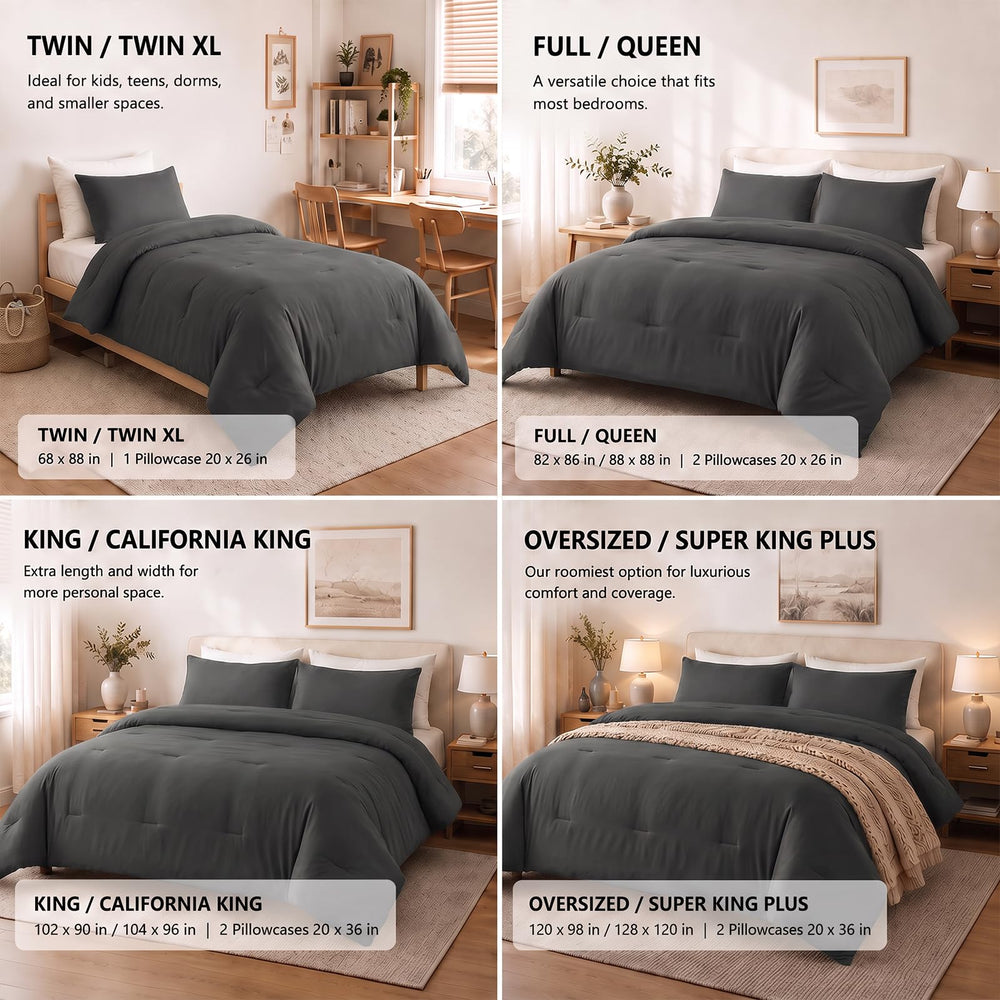 CozyLux visualisation retombée sur lit queen indiquant couverture des côtés et pied