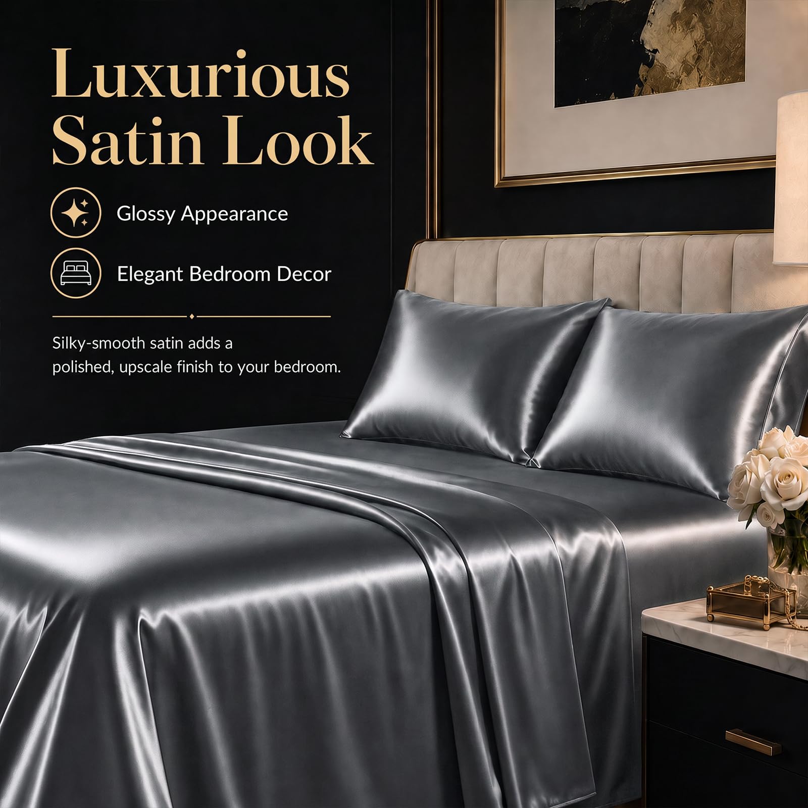 CozyLux texture satin proche, glisse douce bénéfique pour cheveux