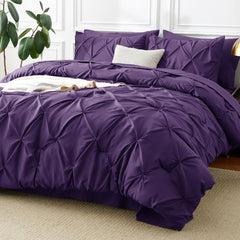 CozyLux face avant de l’ensemble violet montrant le tombé élégant et finition pintuck