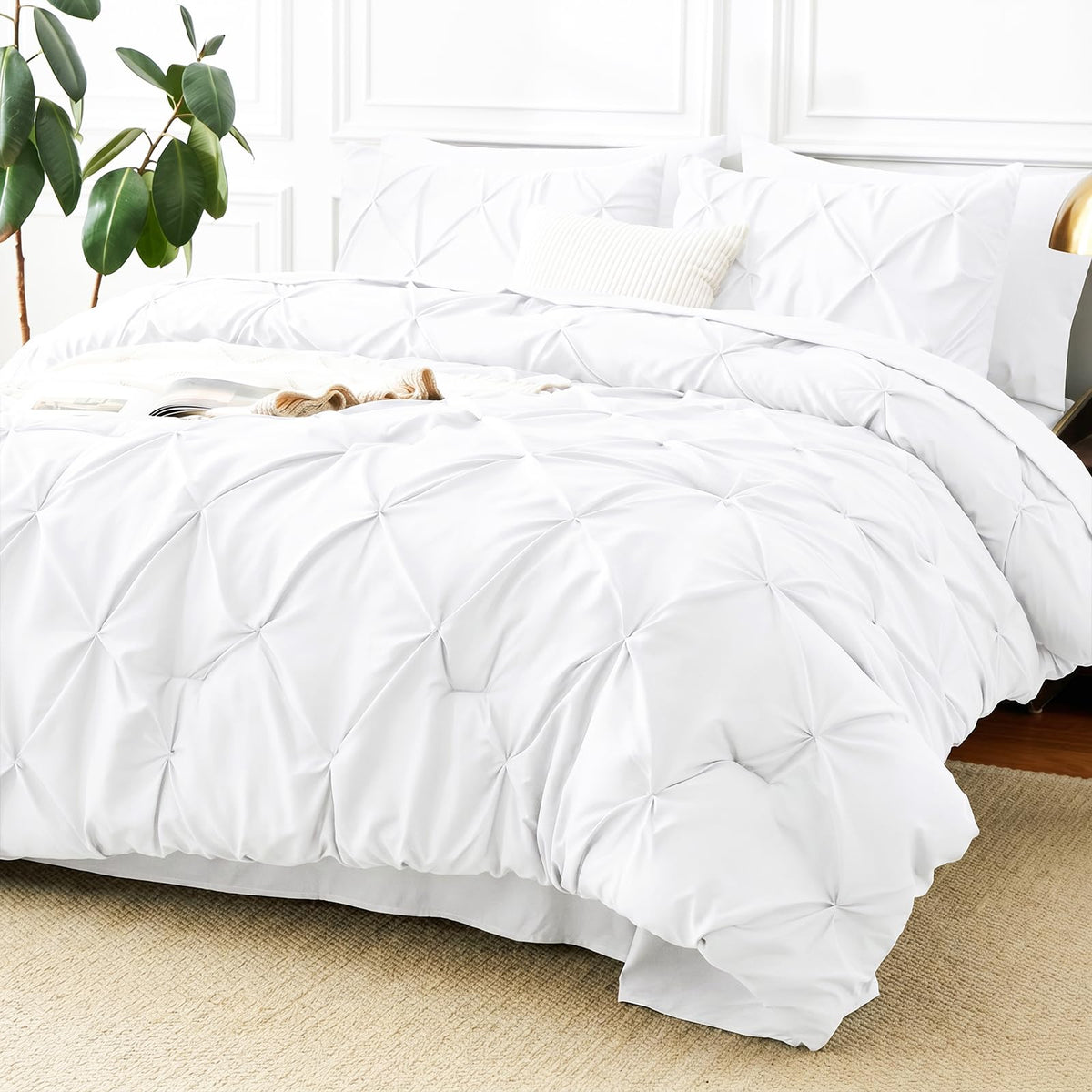 CozyLux vue de face montrant fini pintuck et élégance apaisante