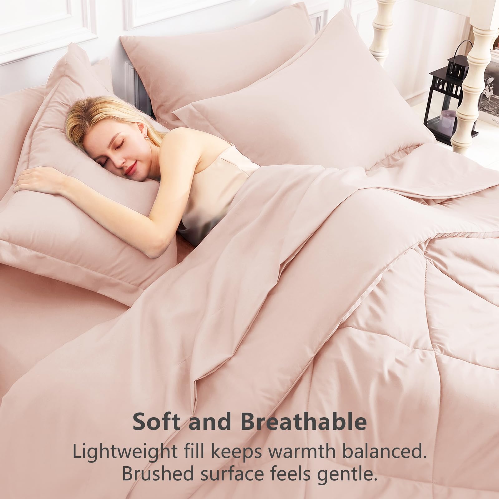 CozyLux zoom microfibre brossée illustrant douceur et toucher soyeux