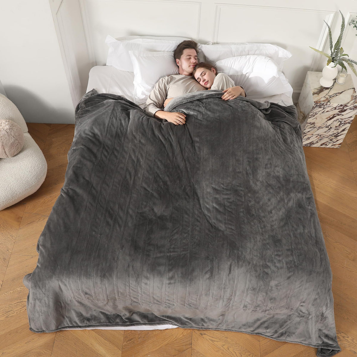 COZYTY couverture chauffante face avant montrant design et couverture complète pour confort