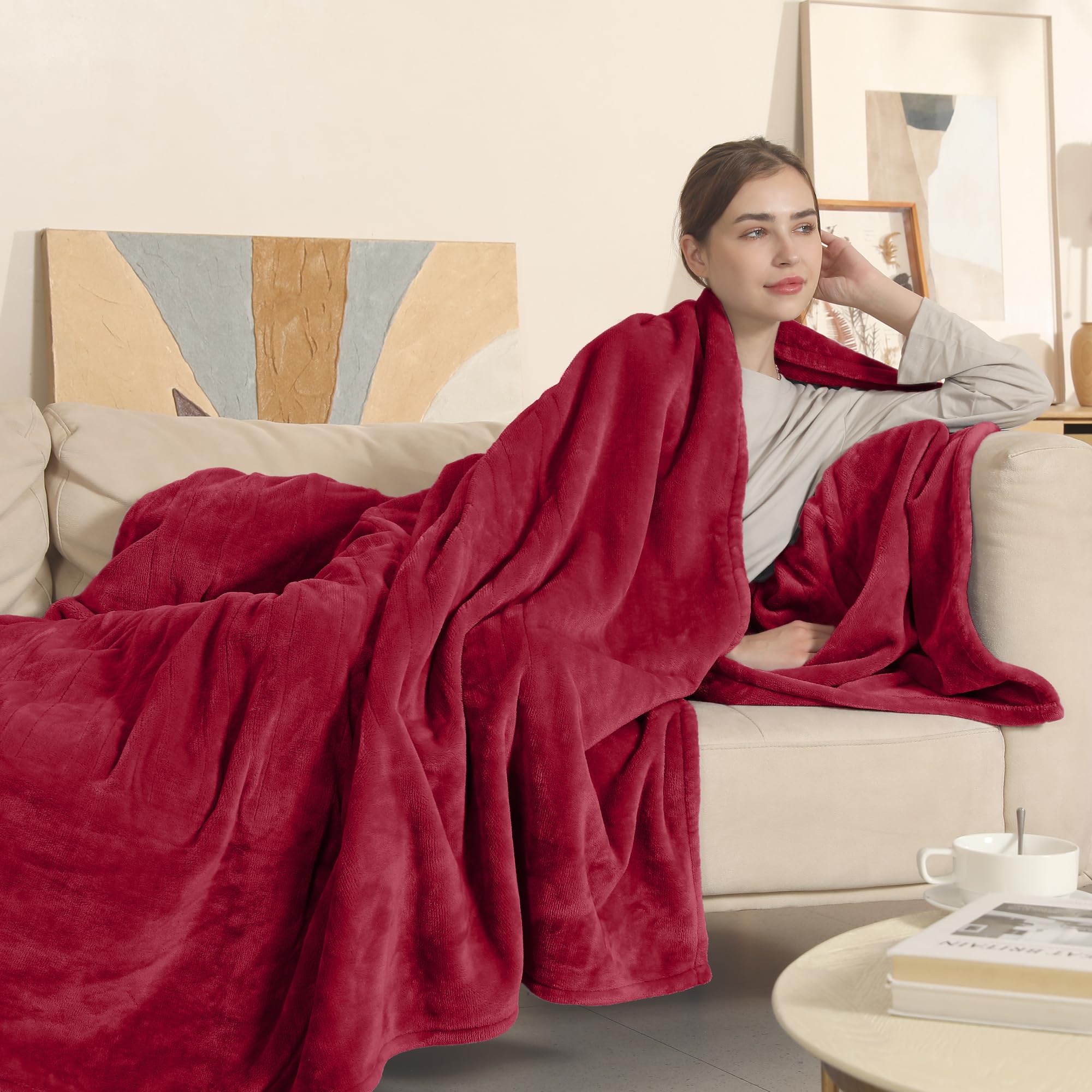 COZYTY couverture chauffante face entière montrant taille généreuse et confort