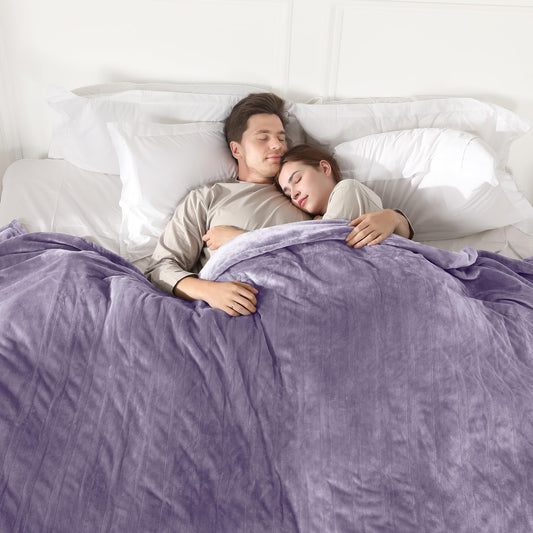 COZYTY couverture face entière lavande montrant la taille généreuse et confort