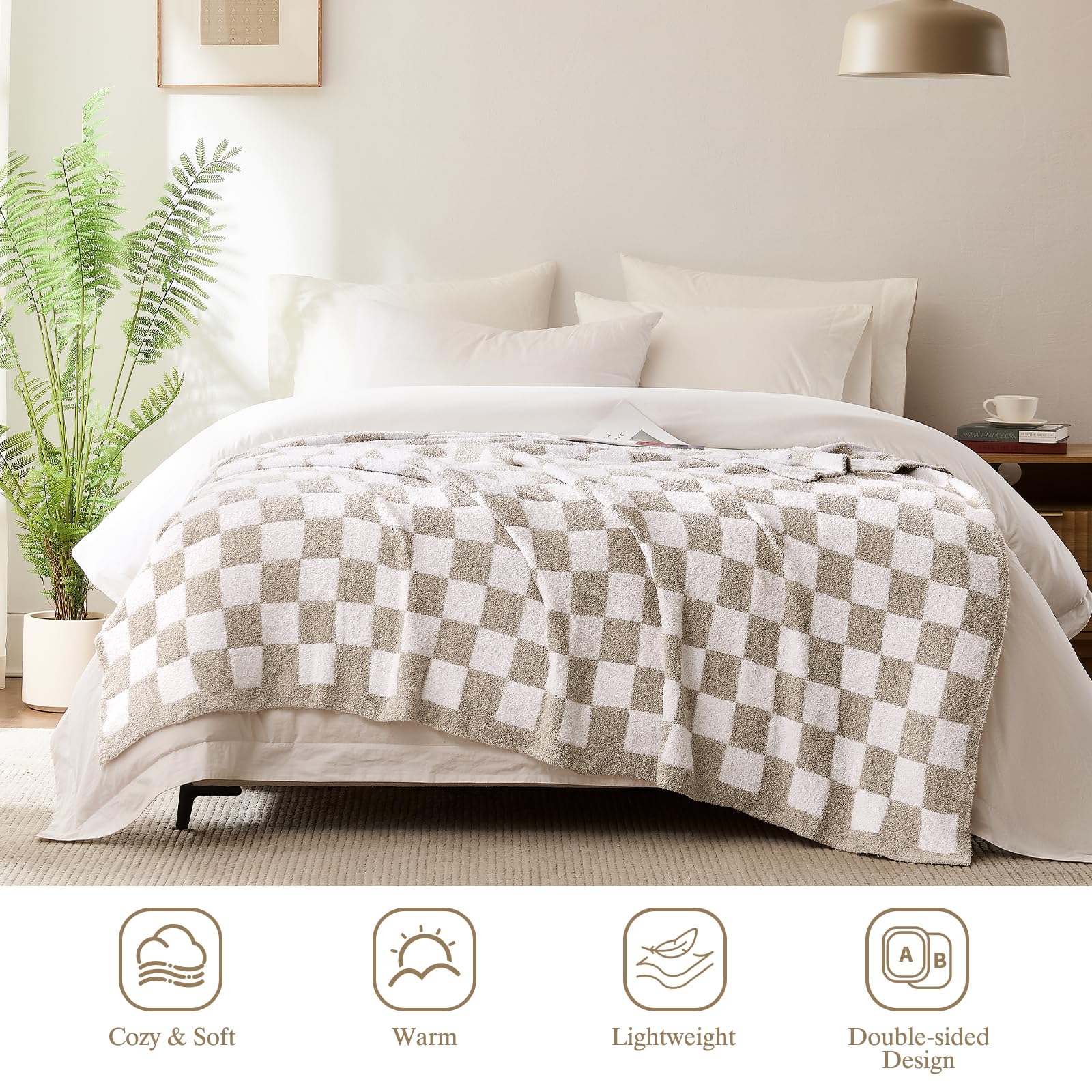 Cozzenity plaid posé sur canapé pour confort et déco instantanée