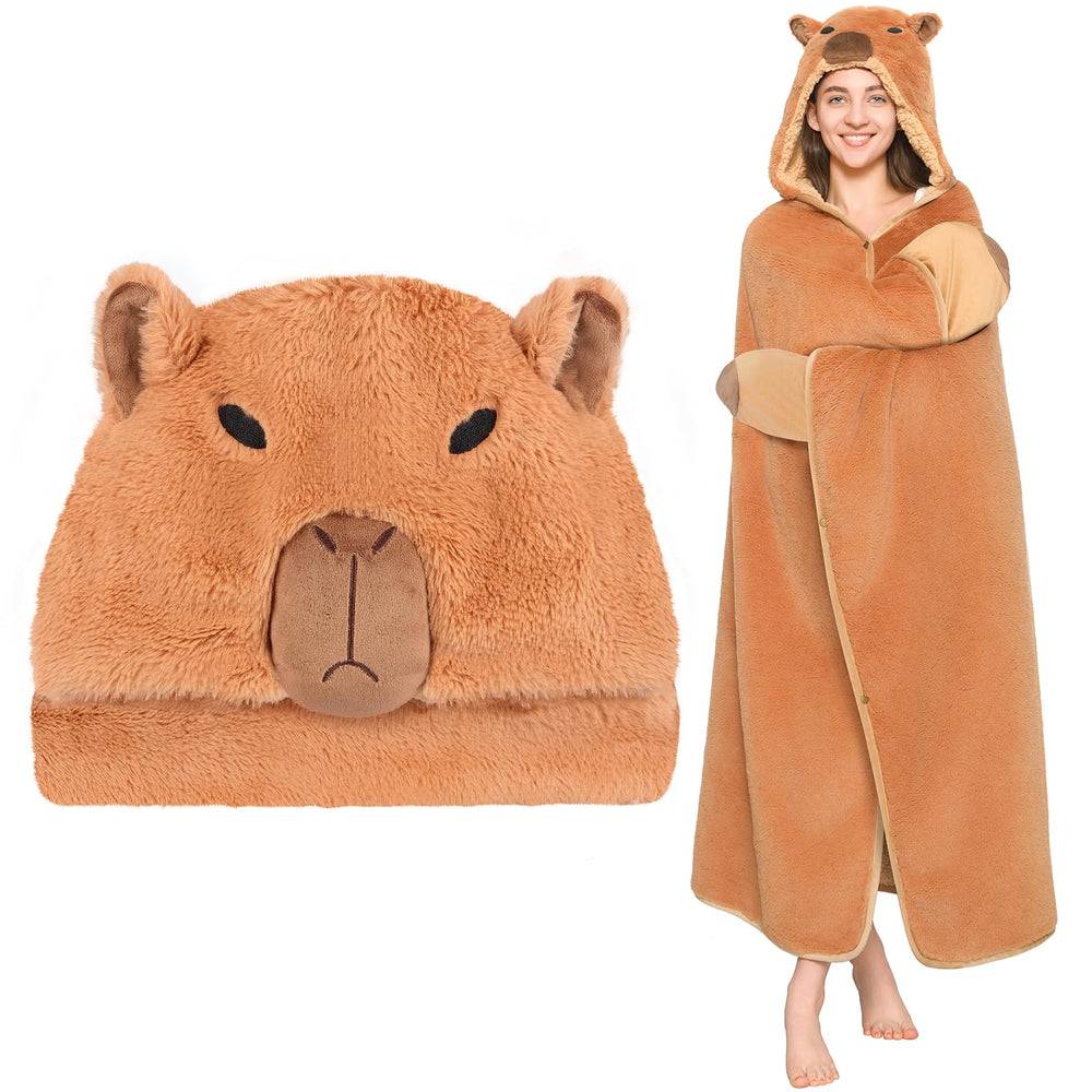 CozziPals capuche frontale montrant visage brodé et confort coquet