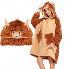 CozziPals capuche tête de Highland Cow, look ludique et chaud