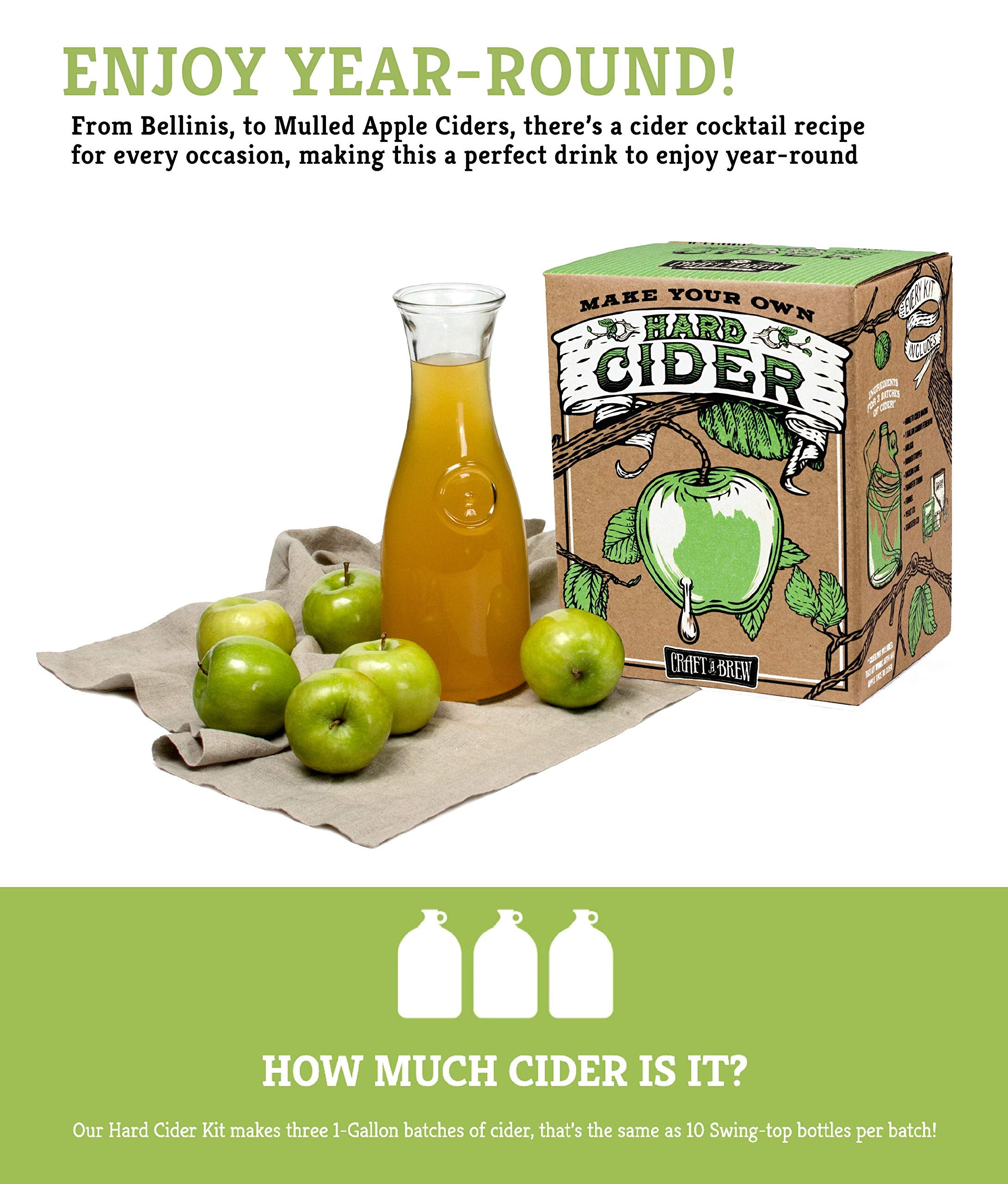 Craft A Brew bonbonne en verre 1 gallon démontrant capacité et clarté