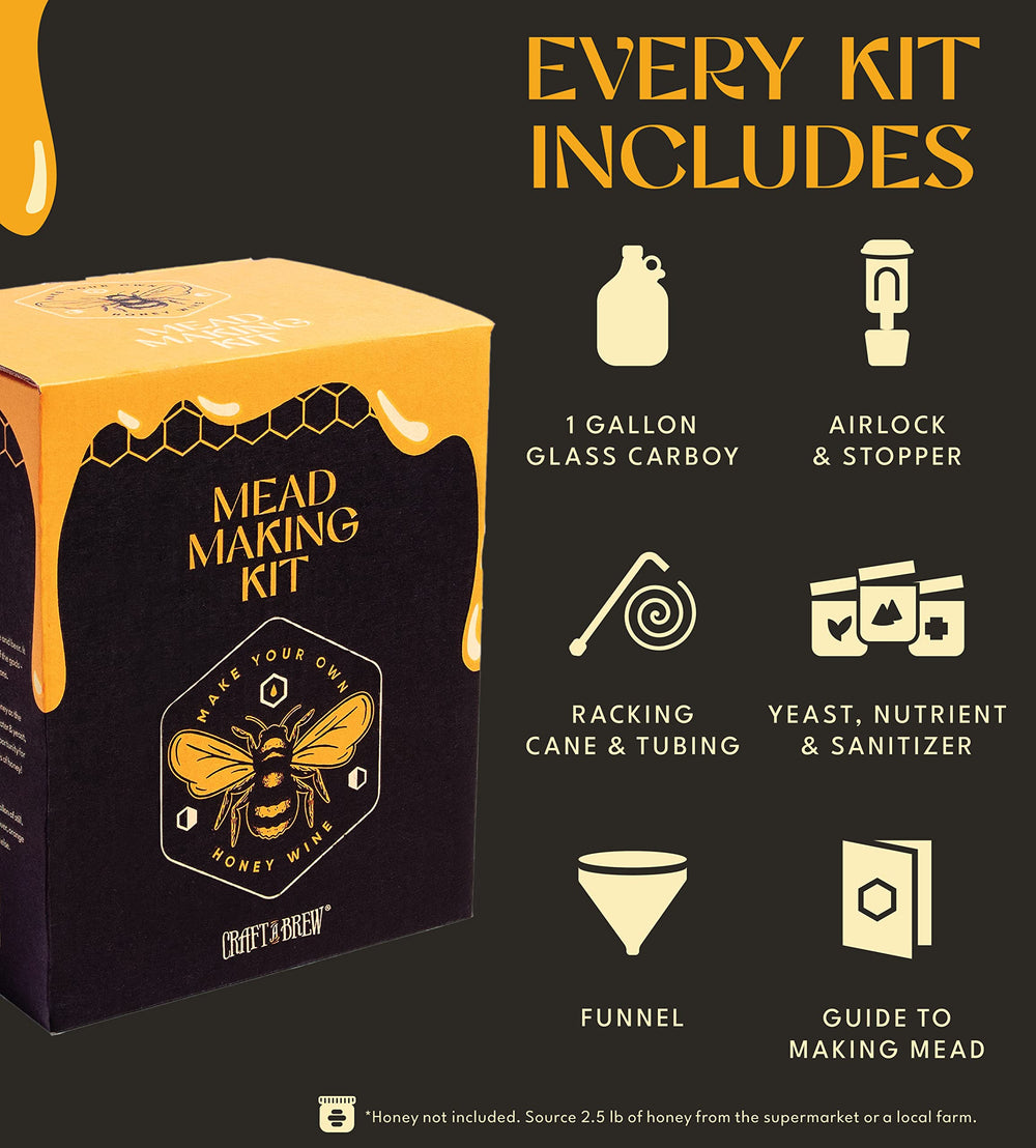 Kit Craft A Brew étalé montrant outils réutilisables et consommables inclus