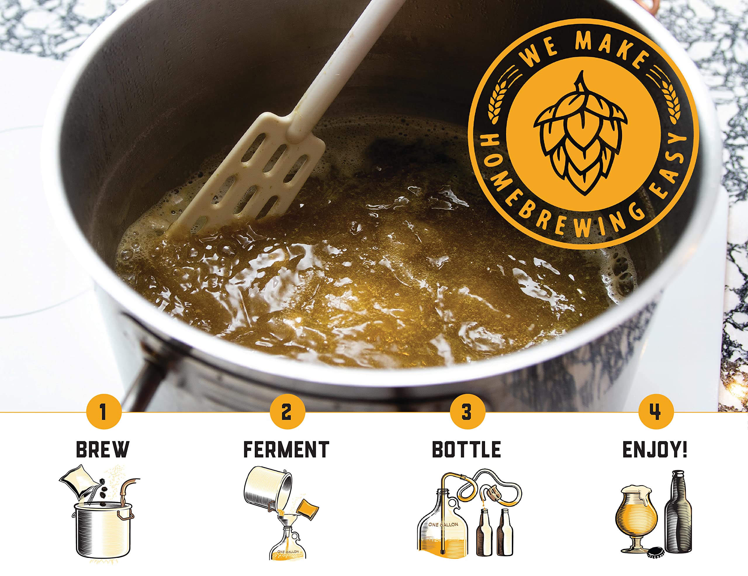Craft A Brew comparaison d'échelle avec mains montrant taille compacte du kit