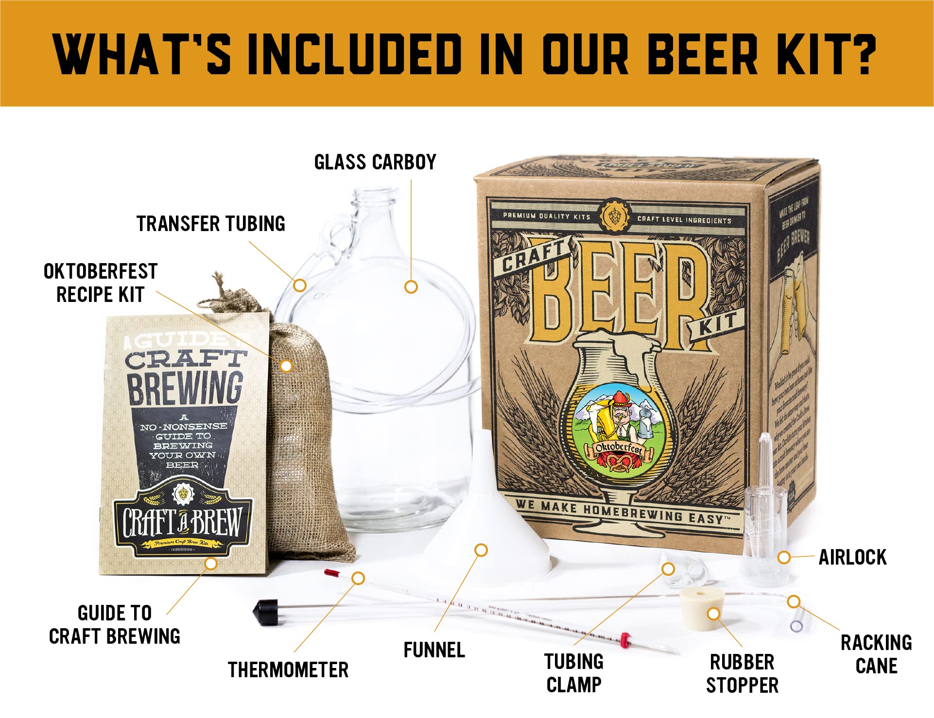 Craft A Brew fermenteur avec airlock prêt à l'usage pour brassage fiable