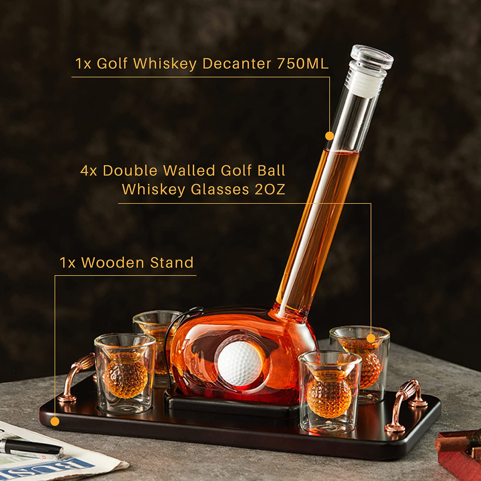 CRAFTGEN gros plan de la balle de golf intégrée, accent artisanal et original