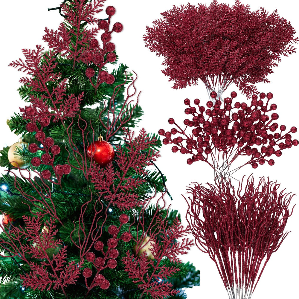 Craftsatin couronne DIY assemblée avec branches bordeaux pour finition professionnelle