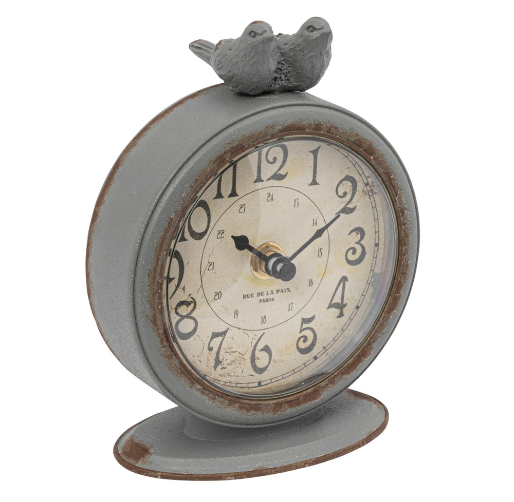 Creative Co-Op horloge face grise vieillie apportant charme vintage