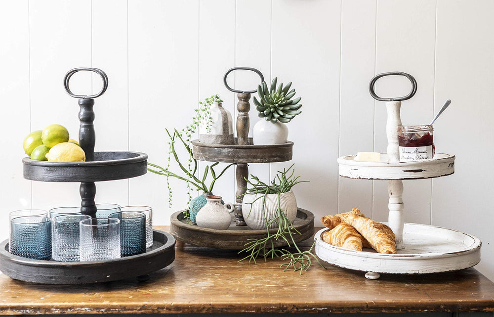 Creative Co-Op plateau supérieur garni de condiments pour service rapide