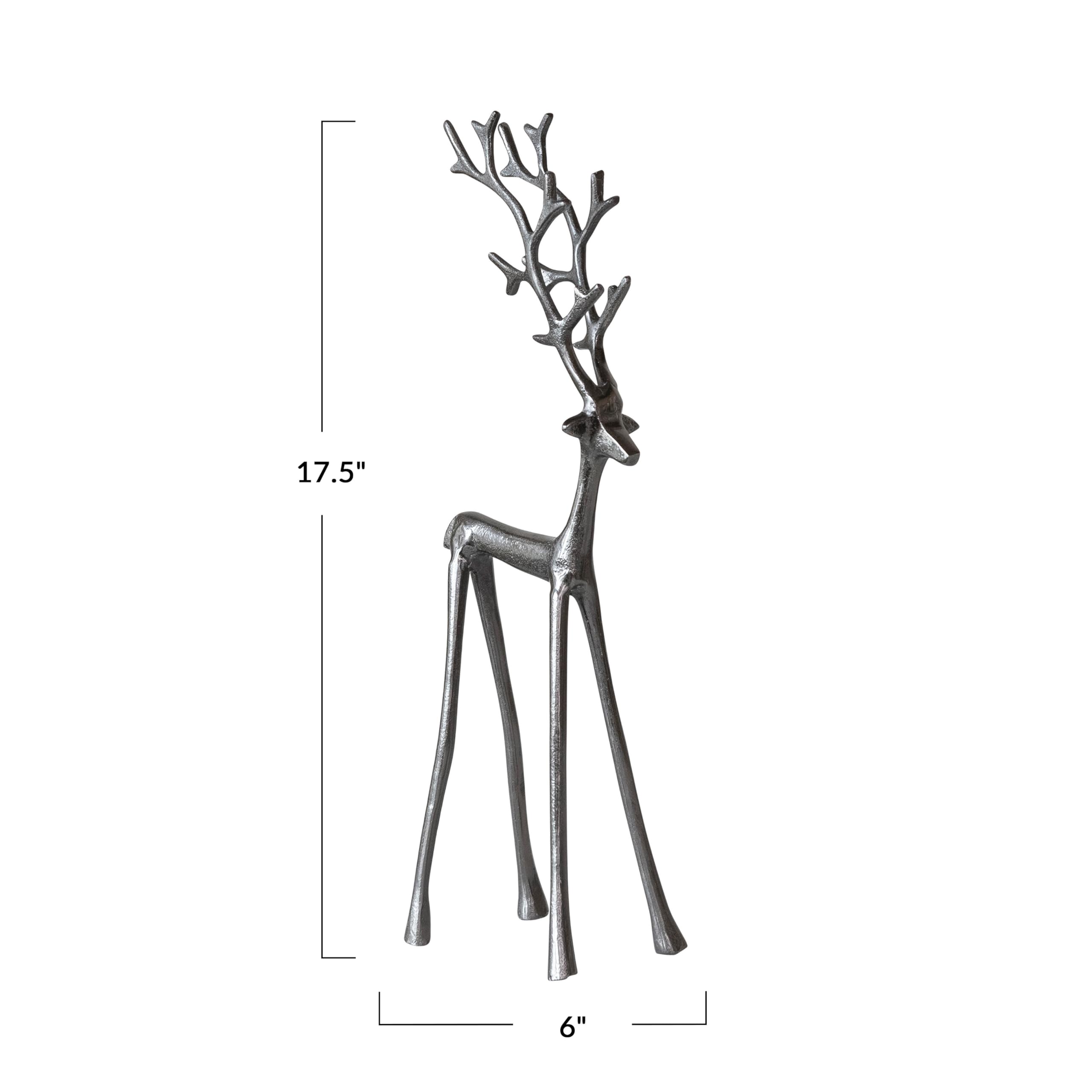 Creative Co-Op renne vue de profil gros plan aluminium moulé, détail de texture soignée