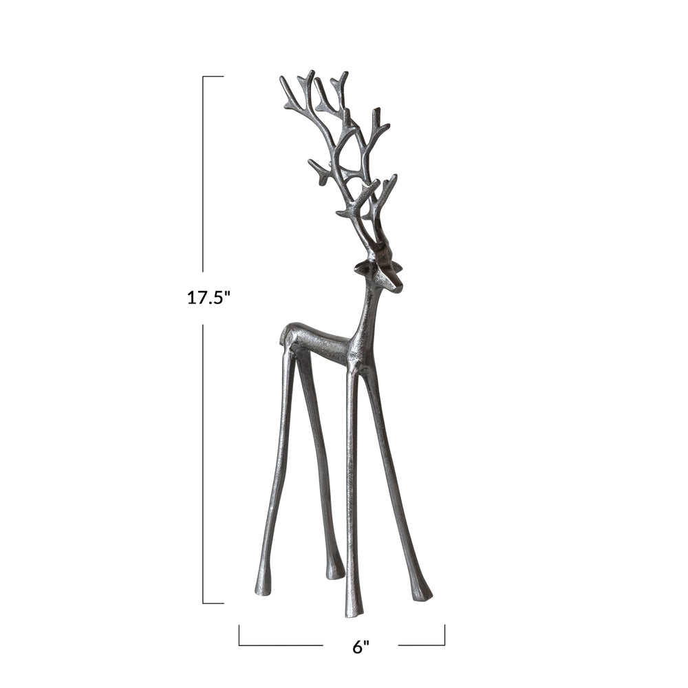 Creative Co-Op renne vue de profil gros plan aluminium moulé, détail de texture soignée