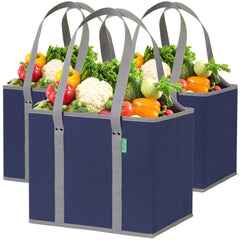 creative green life vue avant du lot de 3 sacs bleu, pratique pour les courses