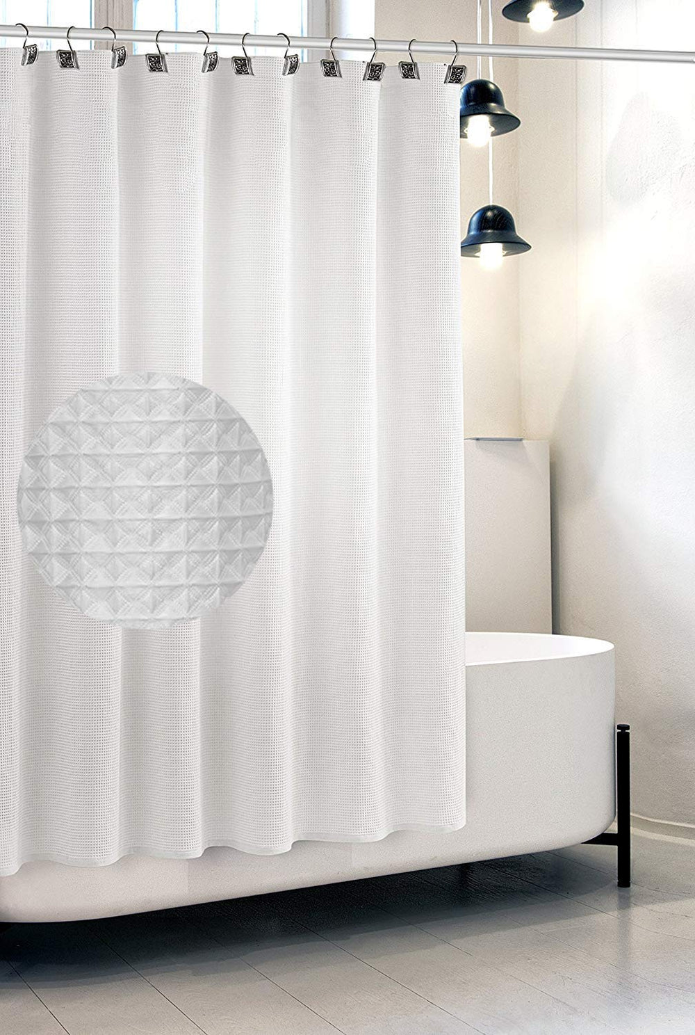 Creative Scents comparaison taille montrant 72x72 pouces couvrant baignoire standard