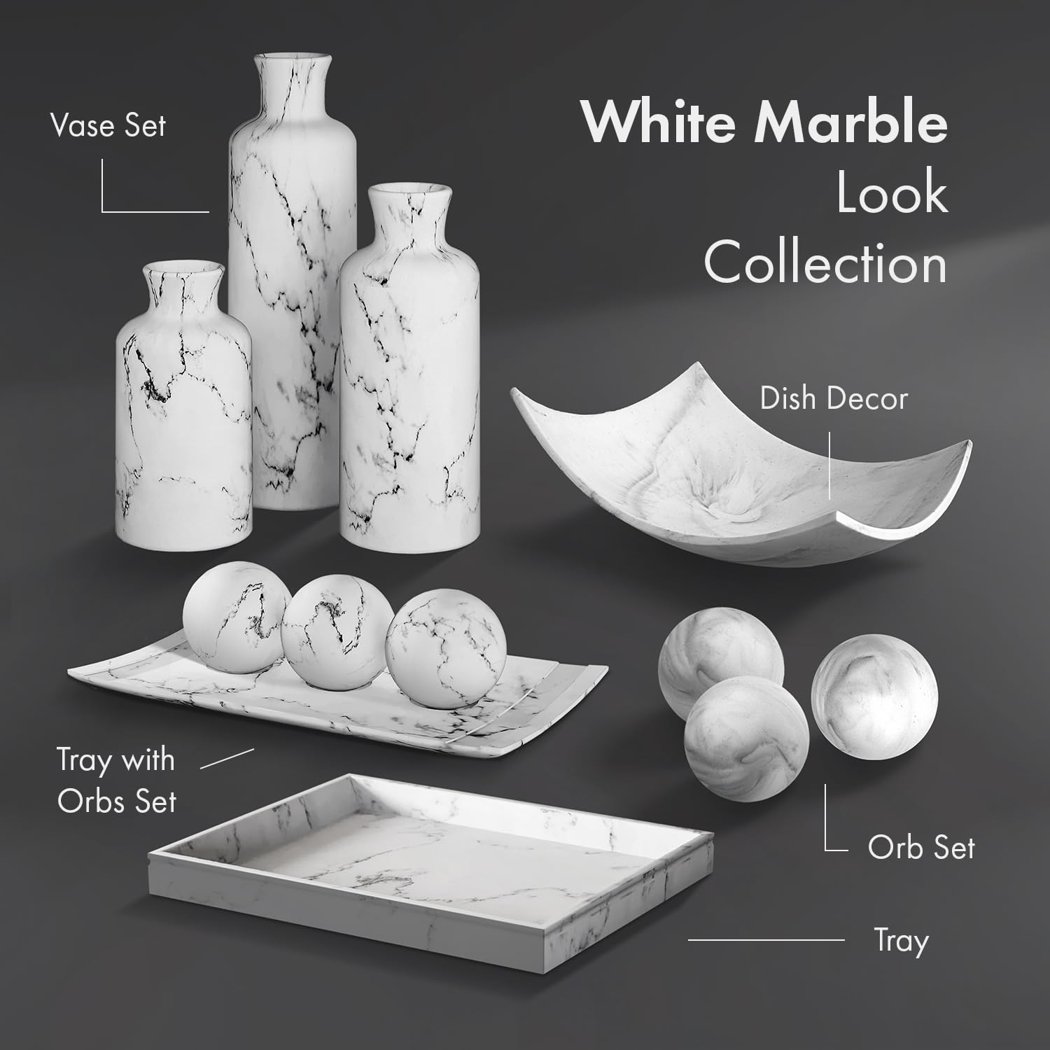 Creative Scents ensemble assorti de la collection Marble Look coordonne décoration