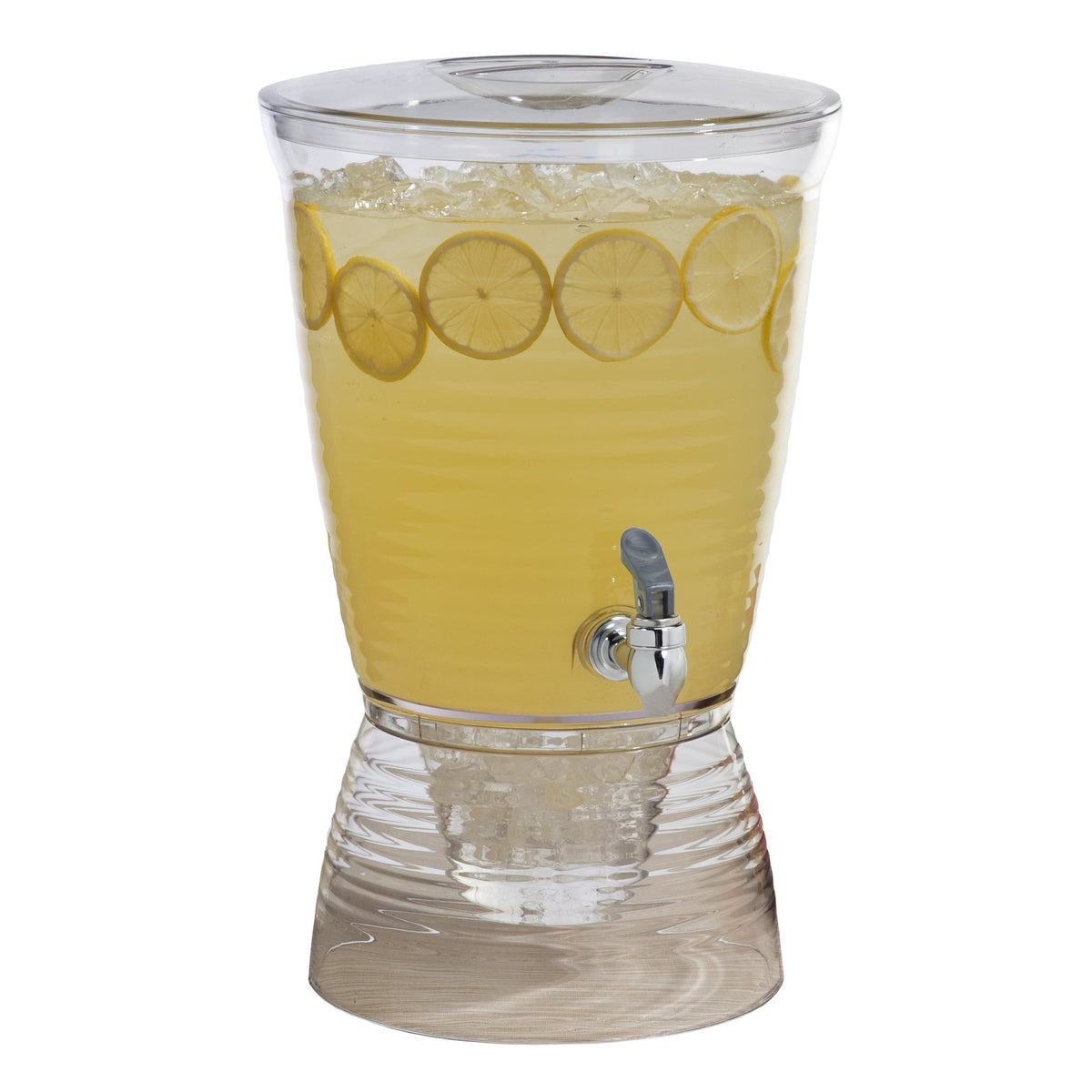 CreativeWare distributeur face avant transparent montrant la capacité 2,5 gal et l'aspect élégant