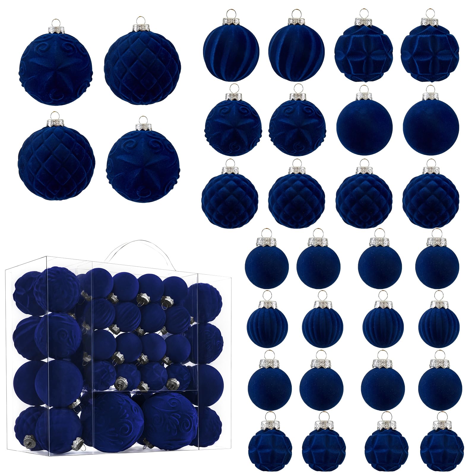 CristBest boule velours face avant montrant élégance et teinte bleu marine