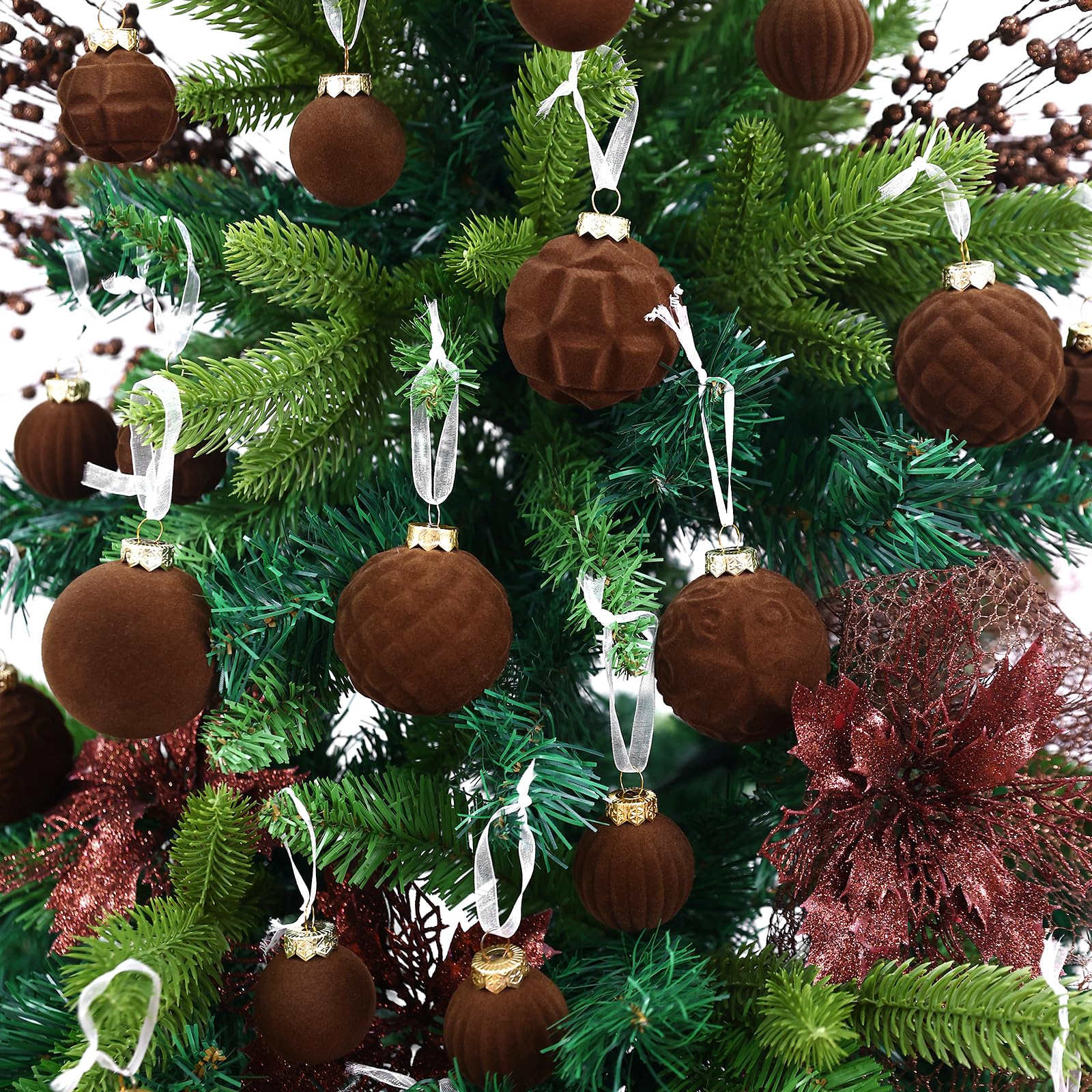 CristBest décor de cheminée avec boules pour effet festif instantané