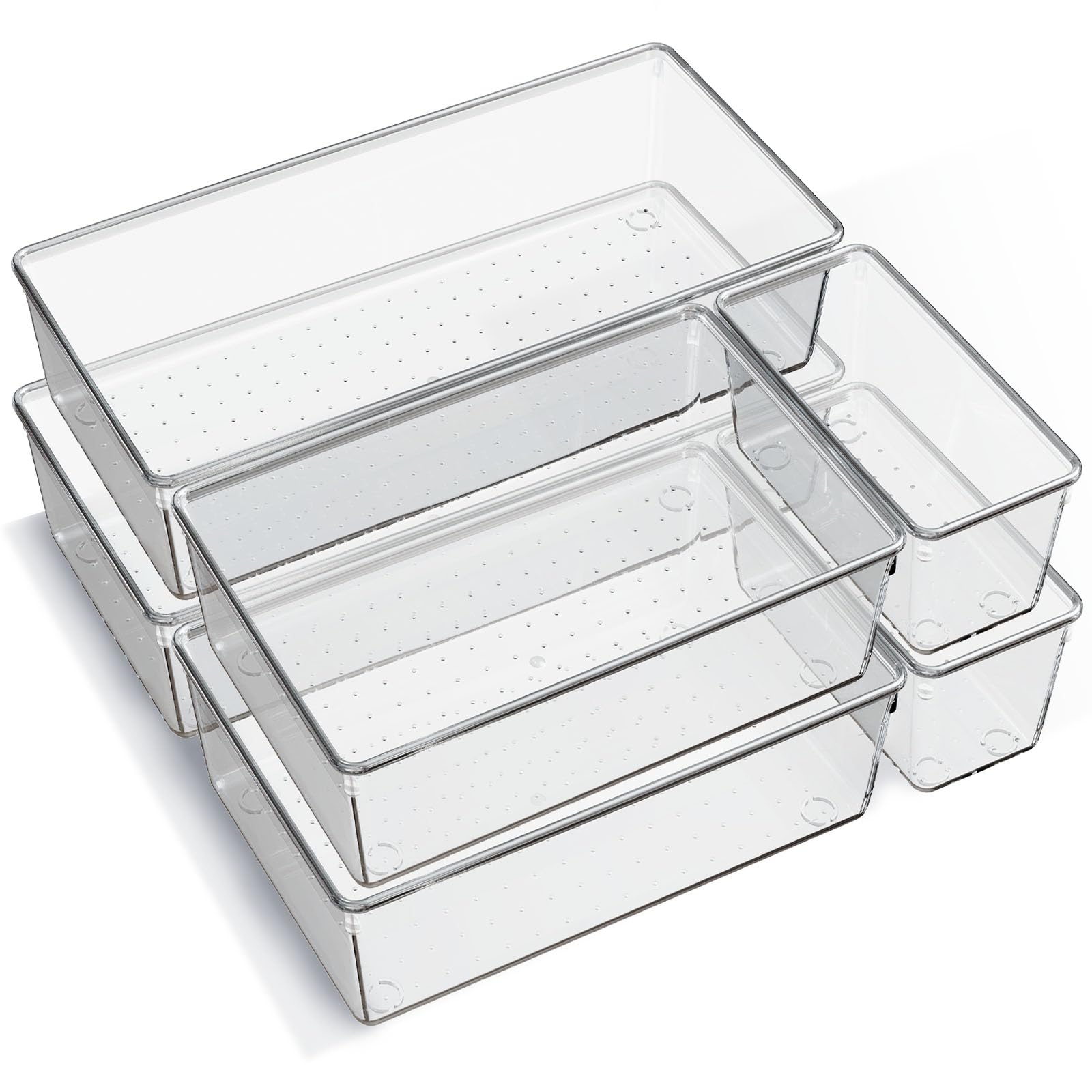 Criusia vue avant des plateaux transparents pour organisation rapide