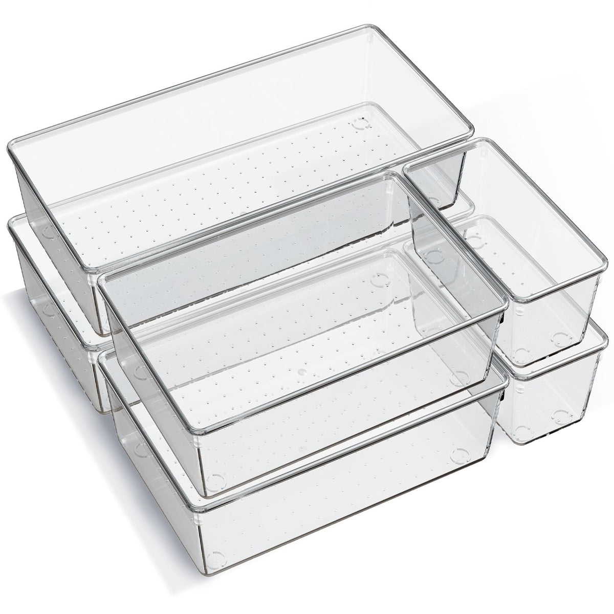 Criusia vue avant des plateaux transparents pour organisation rapide