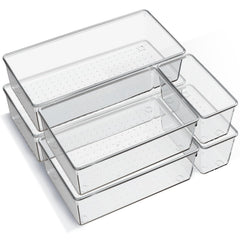 Criusia vue avant des plateaux transparents pour organisation rapide
