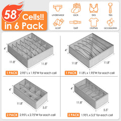 Criusia quatre paniers 6 et 8 cases alignés montrant modularité et séparation