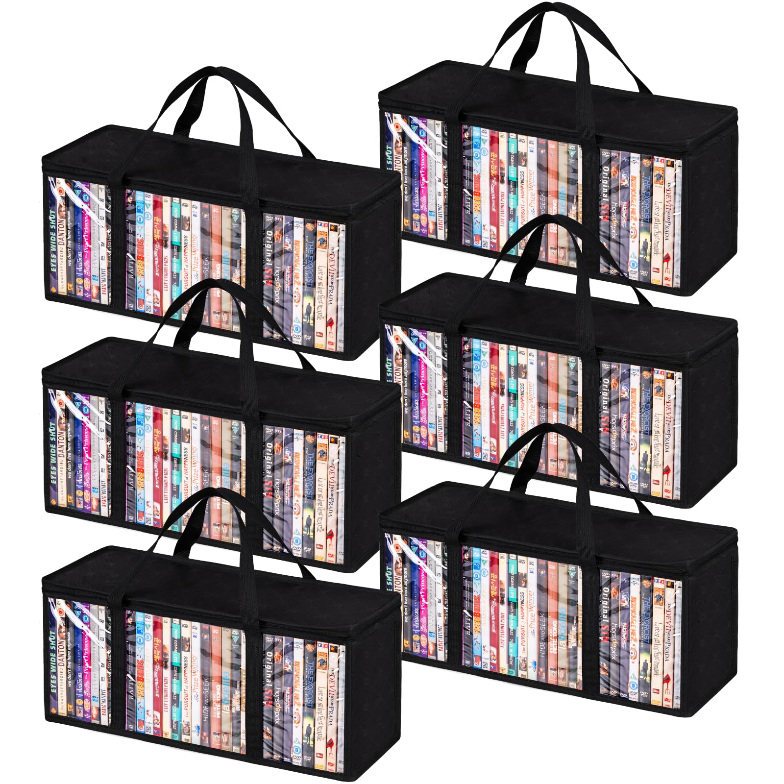 Criusia sac de rangement DVD face visible pour organisation rapide