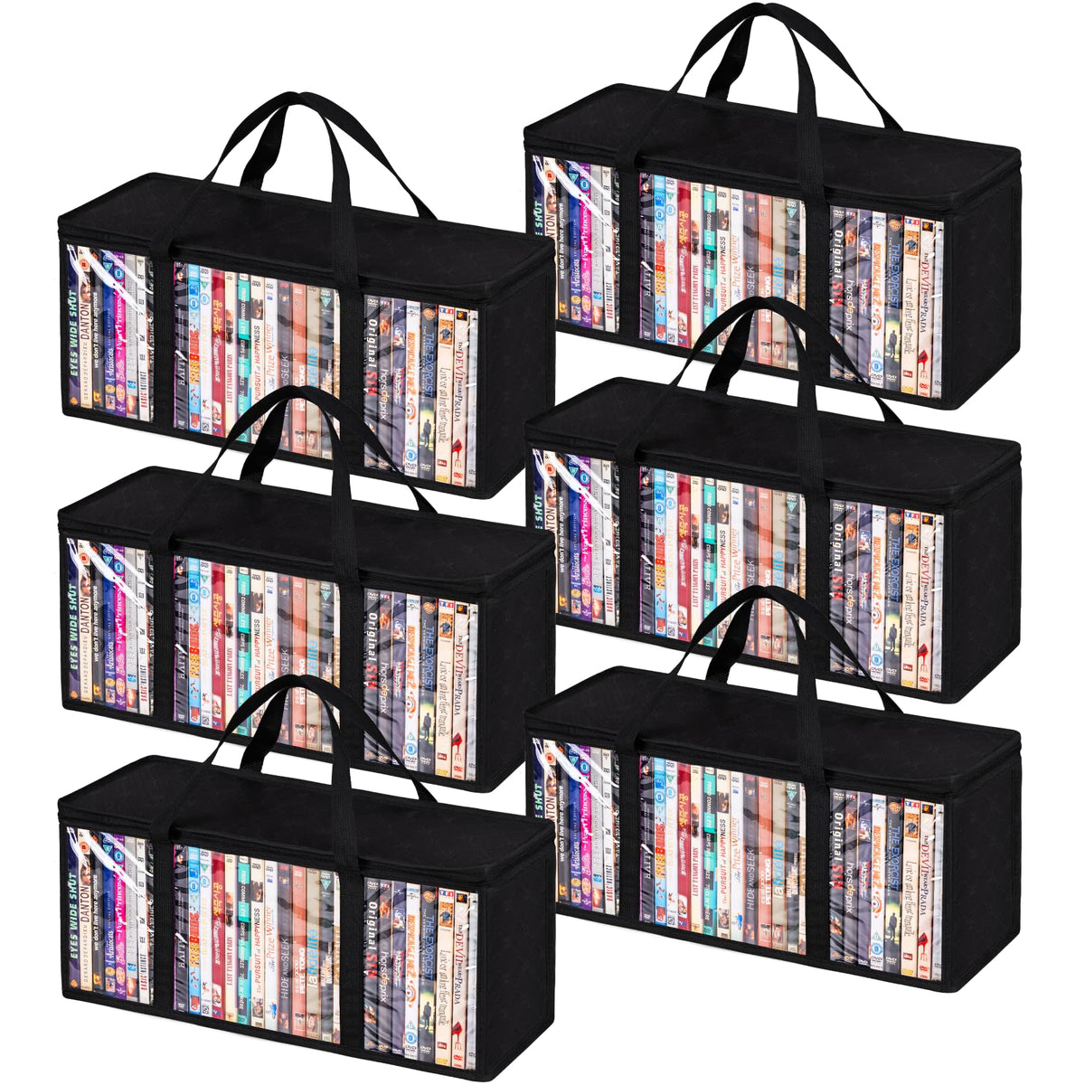 Criusia sac de rangement DVD face visible pour organisation rapide