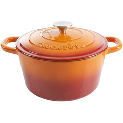 Crock-Pot cocotte face orange montrant design et capacité pour service
